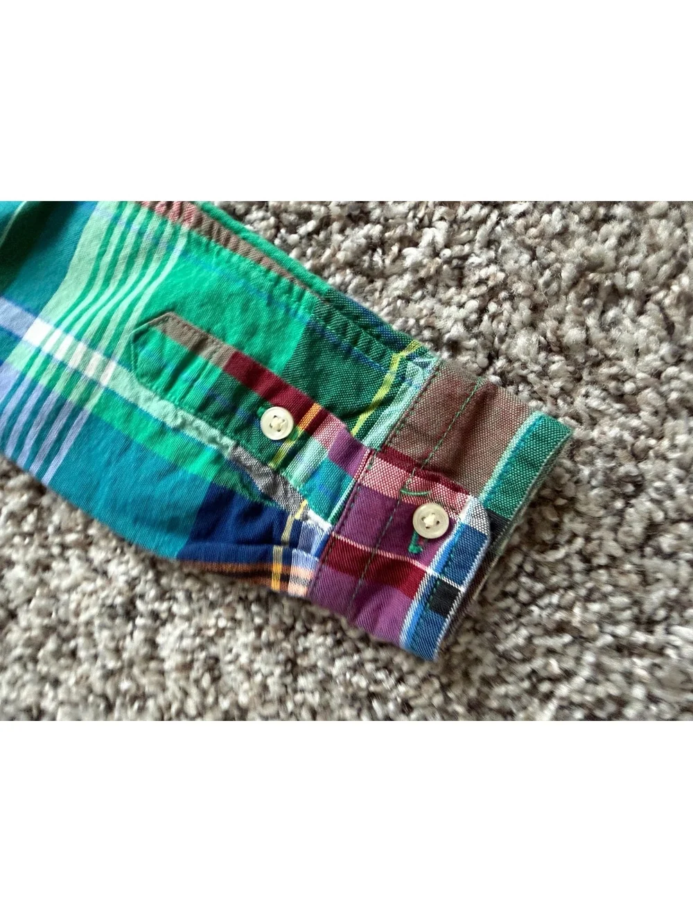 POLO Ralph Lauren Boy's Size 3T Multicolor Plaid 100% Cotton Long Sleeve Shirt